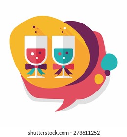 wedding champagne flat icon with long shadow,eps10