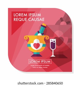 wedding champagne flat icon with long shadow,eps10