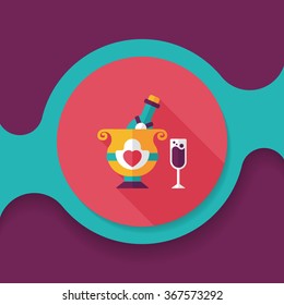 wedding champagne flat icon with long shadow,eps10