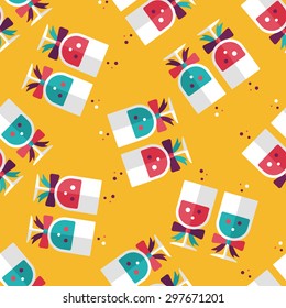 wedding champagne flat icon,eps10 seamless pattern background