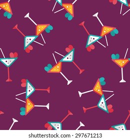 wedding champagne flat icon,eps10 seamless pattern background