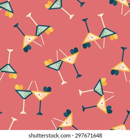 wedding champagne flat icon,eps10 seamless pattern background
