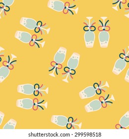 wedding champagne flat icon,eps10 seamless pattern background
