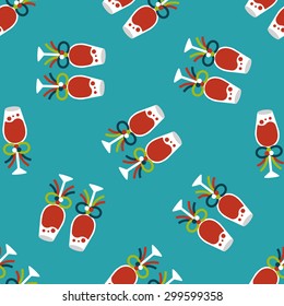 wedding champagne flat icon,eps10 seamless pattern background