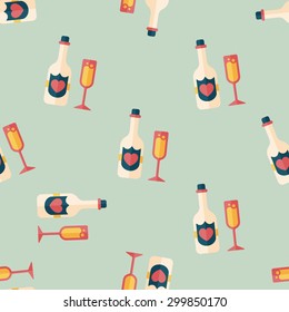 wedding champagne flat icon,eps10 seamless pattern background