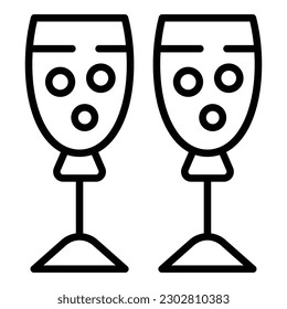 Wedding champagne glasses icon outline vector. Event service. Party ceremony