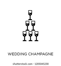 wedding Champagne icon. wedding Champagne symbol design from Wedding and love collection. Simple element vector illustration on white background.