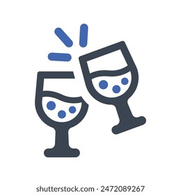 Wedding champagne Icon, Vector Graphics