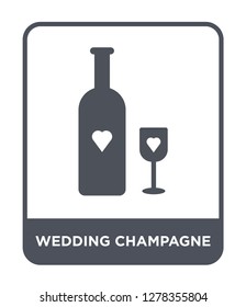 wedding champagne icon vector on white background, wedding champagne trendy filled icons from Birthday party and wedding collection, wedding champagne vector illustration