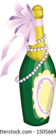 Wedding Champagne Isolated Vector Graphic on Transparent Background