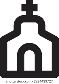 Wedding Chapel Simple Line Icon
