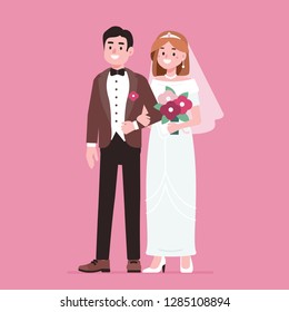 Wedding character concept. Flat style vector illustration.