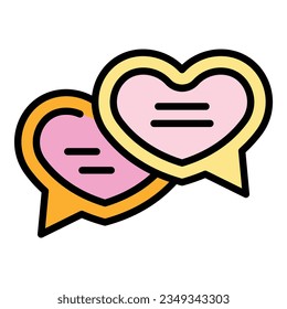 Wedding chat icon outline vector. Event service. Party buffet color flat