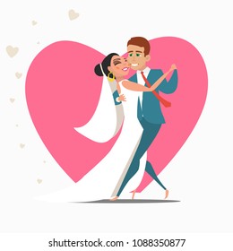 Wedding. Cheerful Character. Vector illustration