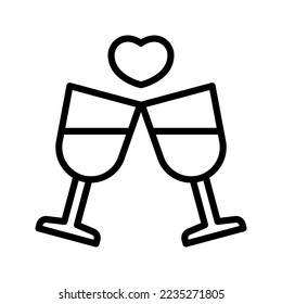 Icono de Boda Cheers icono ilustración de icono plantilla de logotipo aislado en fondo blanco