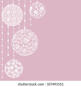 Wedding or Christmas decoration with lace baubles