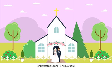 Illustration Pair Preschool Kids Carrying Bibles Stock Vector (Royalty ...