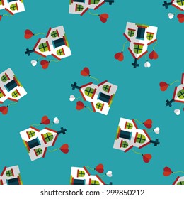 wedding church flat icon,eps10 seamless pattern background