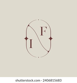 IF wedding classic in elegant monogram with high quality professional design that will print well