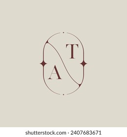 AT wedding classic in elegant monogram with high quality professional design that will print well