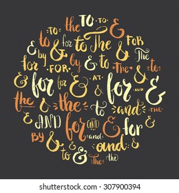 Wedding clipart collection - handdrawn ampersands and catchwords. Great set of isolated vector design elements.
