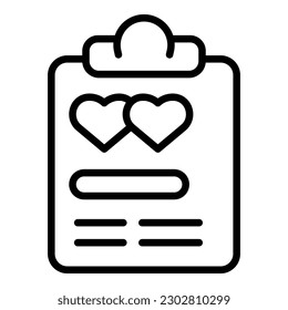 Wedding clipboard icon outline vector. Event service. Car ceremony