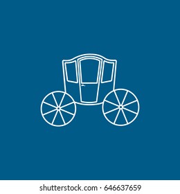 Wedding Coach Line Icon On Blue Background
