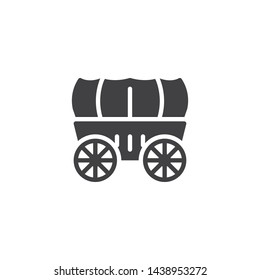 Wedding Coach Vector Icon. Stagecoach Filled Flat Sign For Mobile Concept And Web Design. Horse Carriage Wagon Glyph Icon. Symbol, Logo Illustration. Vector Graphics