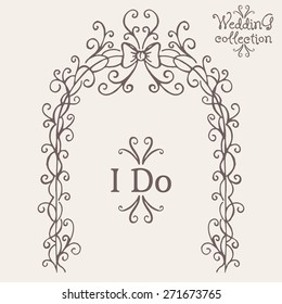 Wedding collection. Wedding Altar and I Do. Vector illustration