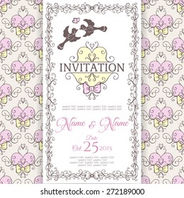 Wedding collection. Invitation design template. Vector illustration