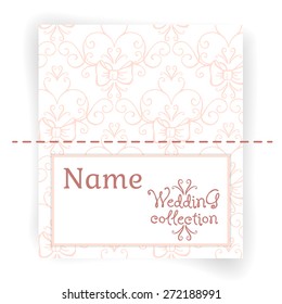 Wedding collection. Name Cards design template. Vector illustration