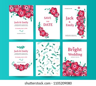 Wedding collection. Spring ornament concept. Wedding invite flyer. Wedding invite poster. 