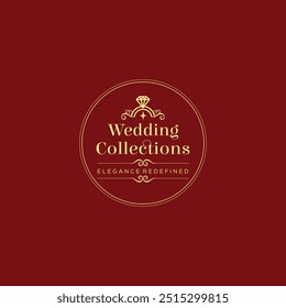Wedding Collections Logo Design Vector. Marriage, Premium Collection, Branding, Advertising Concept Logo