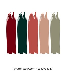 Wedding color dress code example. Vector paint strokes set. Different color spots Isolated on white background. Selection of color for guests clothes. For Wedding dress code card. Abstract bachground.
