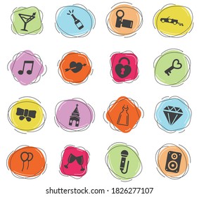 Wedding color vector icons for web and user interface