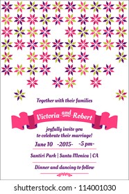 Wedding Colorful Invitation Card - in vector