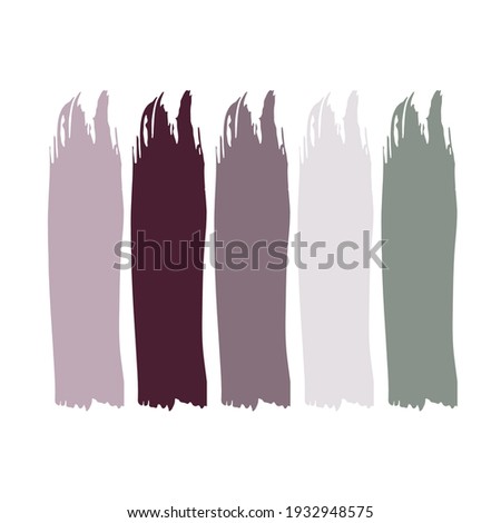 Wedding colors card. Vector paint strokes set. Different color spots Isolated on white background. Selection of color for guests clothes. For Wedding dress code card. Abstract bachground.
