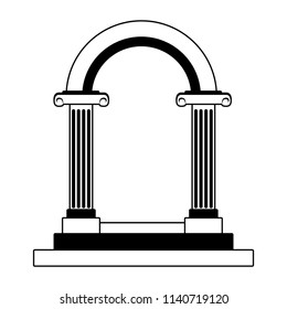 Wedding columns gate in black and white
