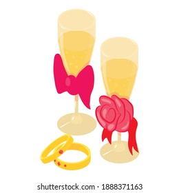 Wedding composition icon. Isometric illustration of wedding composition vector icon for web