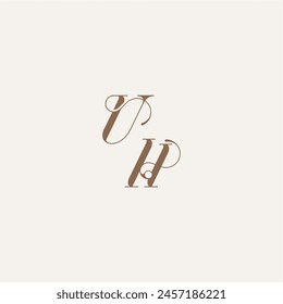 Ideas de diseño de concepto de boda UH inicial monograma logo letra Lujo y Elegante