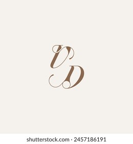 Ideas de diseño de concepto de boda VD inicial monograma logo letra Lujo y Elegante