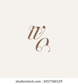 Ideas de diseño de concepto de boda WO inicial monograma logo letra Lujo y Elegante