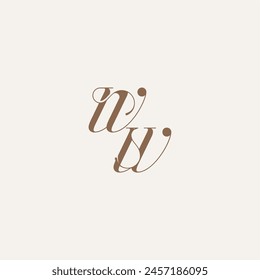 Concepto de boda ideas de diseño WW inicial monograma logo letra de lujo y elegante