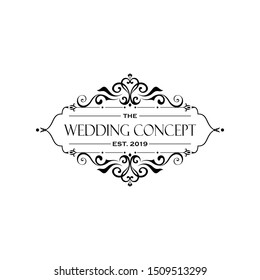 The Wedding Concept Filigree Logo Design