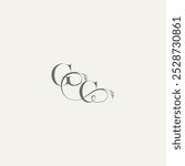 wedding concept monogram elegant and elegant logo CG organic hairline logotype letter