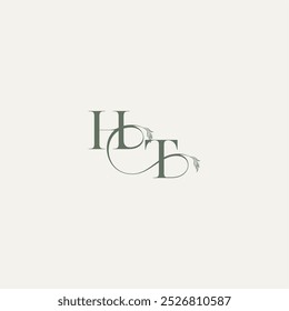 Hochzeitskonzept Monogramm elegantes und elegantes Logo TH Bio-Haaransatz