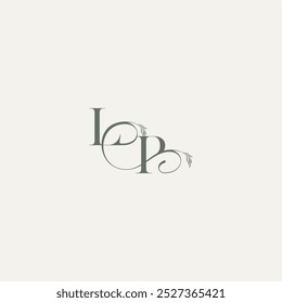 wedding concept monogram elegant and elegant logo PL organic hairline logotype letter