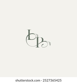 wedding concept monogram elegant and elegant logo PI organic hairline logotype letter