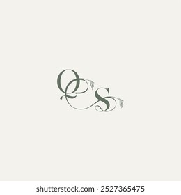 wedding concept monogram elegant and elegant logo SQ organic hairline logotype letter