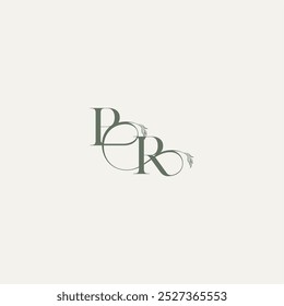 wedding concept monogram elegant and elegant logo RP organic hairline logotype letter